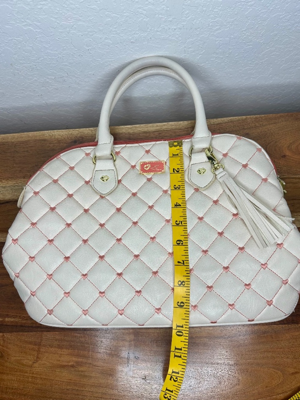 Luv Betsey by Betsey Johnson Faux Leather Quilted Satchel/ Handbag - Picture 12 of 16